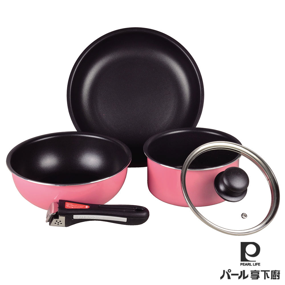 日本【Pearl Life享下廚】不沾鍋五件組-2色 日本【Pearl Life享下廚】不沾鍋五件組-2色