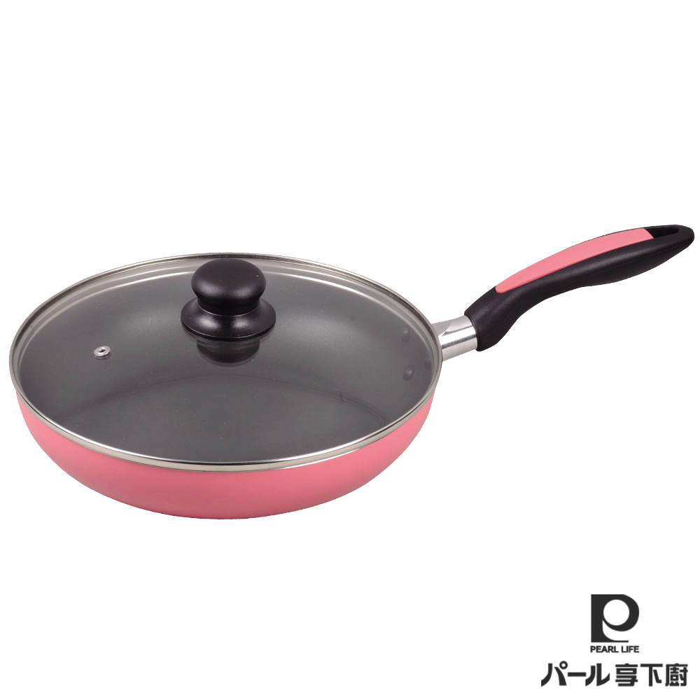 日本【Pearl Life享下廚】不沾煎鍋26cm(附蓋)-2色 日本【Pearl Life享下廚】不沾煎鍋26cm(附蓋)-2色