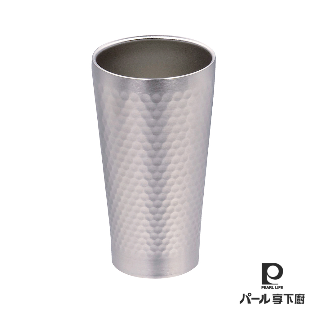 日本【Pearl Life享下廚】真空槌目保冷飲料杯350cc 日本【Pearl Life享下廚】真空槌目保冷飲料杯350cc