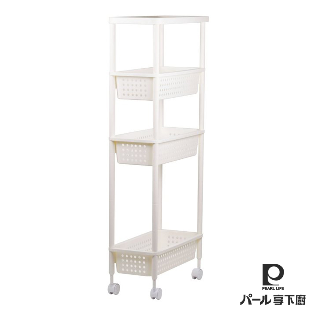 日本【Pearl Life享下廚】四層附輪廚房收納架(21cm) 日本【Pearl Life享下廚】四層附輪廚房收納架(21cm)