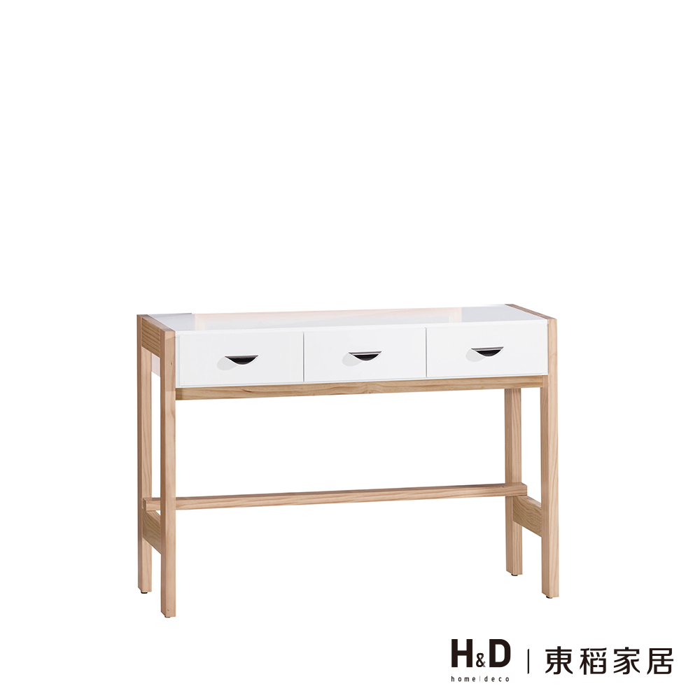 沃利3.5尺三抽收納化妝鏡台下座-不含椅 沃利3.5尺三抽收納化妝鏡台下座-不含椅