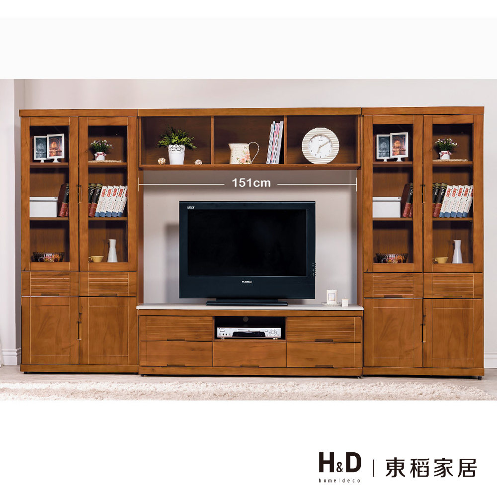 凱西柚木色10.3尺石面電視牆 凱西柚木色10.3尺石面電視牆