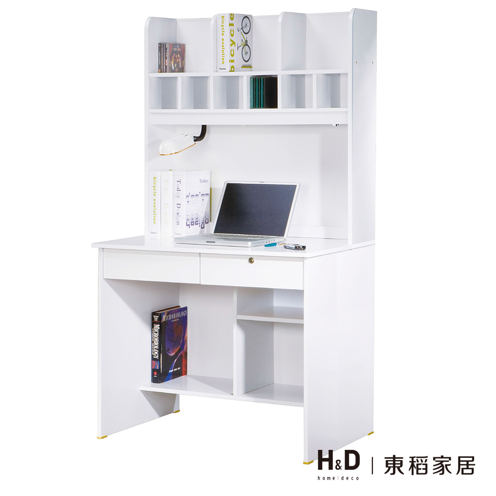 金點將白色二抽書桌(整組) 金點將白色二抽書桌(整組)