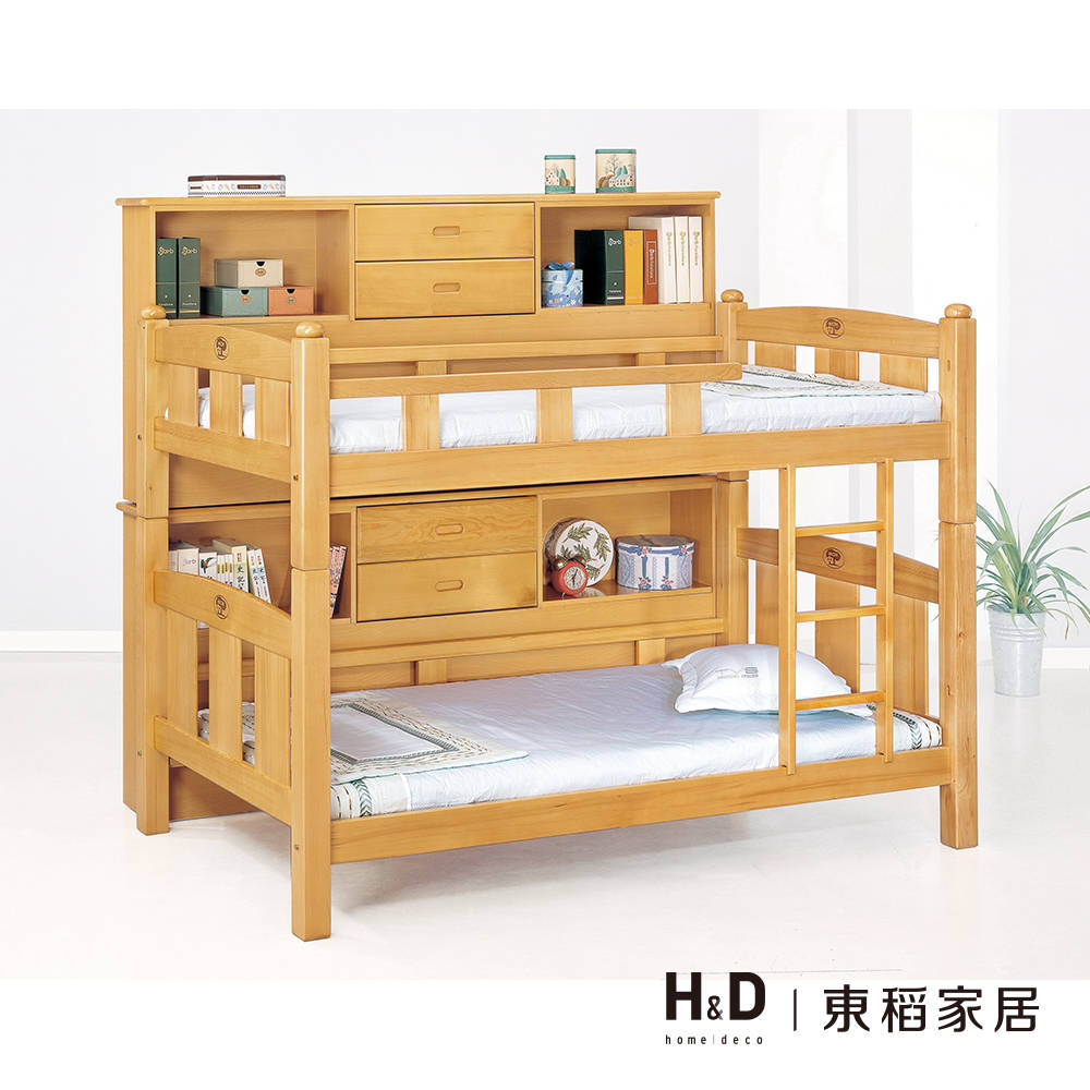 3.5尺檜木色雙層床組 3.5尺檜木色雙層床組