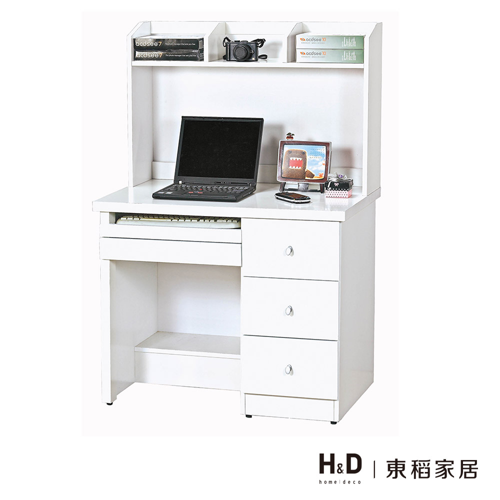 3尺白色四抽書桌(全組) 3尺白色四抽書桌(全組)