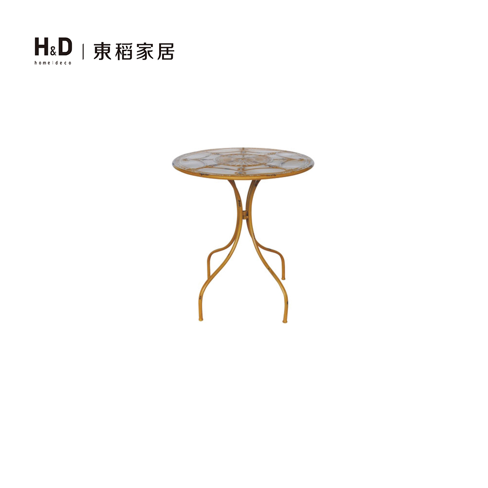 鐵藝仿舊休閒圓桌(黃色) 鐵藝仿舊休閒圓桌(黃色)
