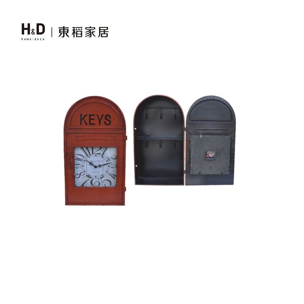 鐵藝信箱造型壁鐘/KEY BOX(紅) 鐵藝信箱造型壁鐘/KEY BOX(紅)