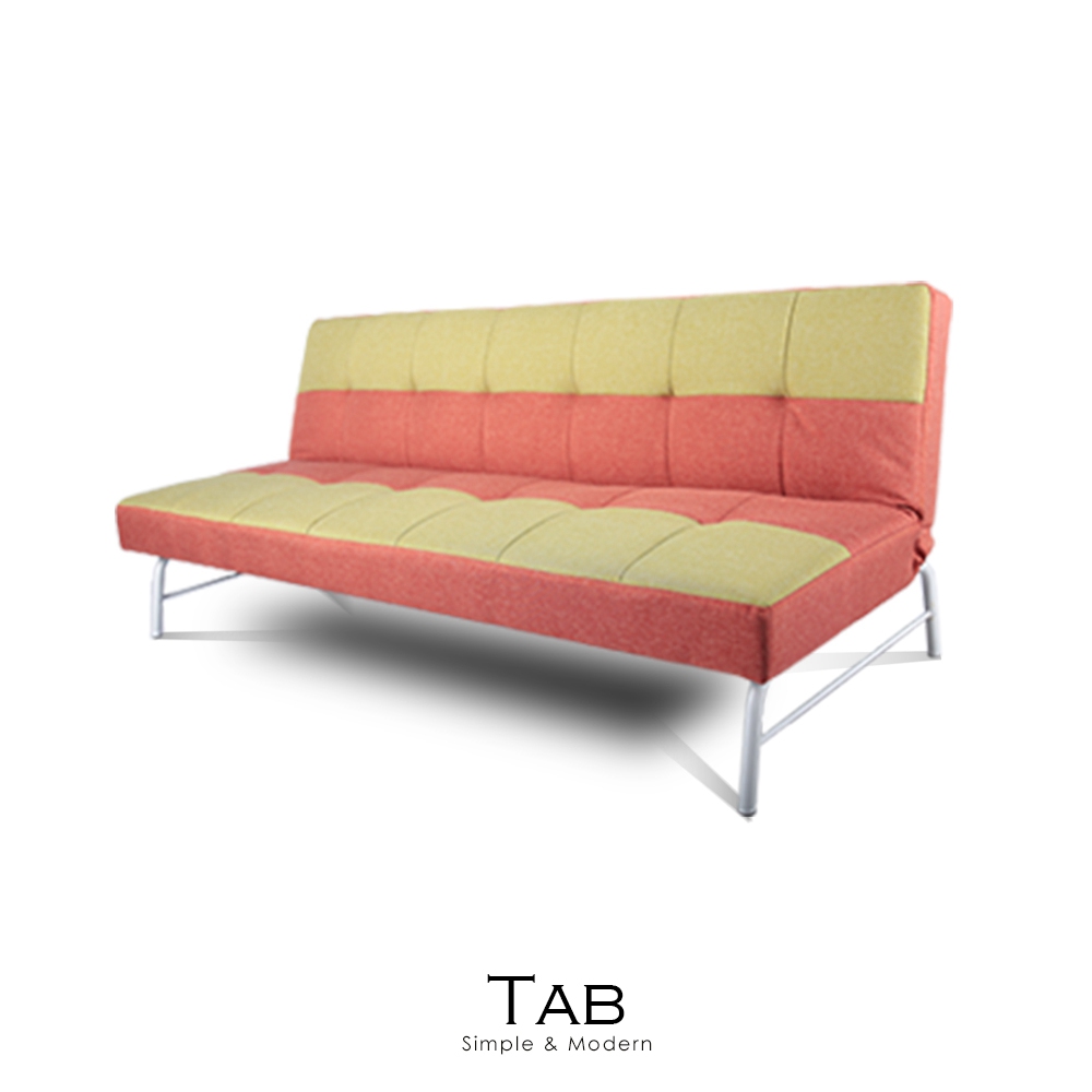 Tab綠橘撞色布沙發床 Tab綠橘撞色布沙發床