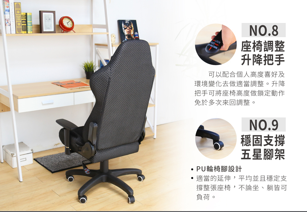 Racing chair 汽車式機能透氣高背電腦椅/辦公椅(KDY/SC-6819辦公椅[PU輪])【obis】