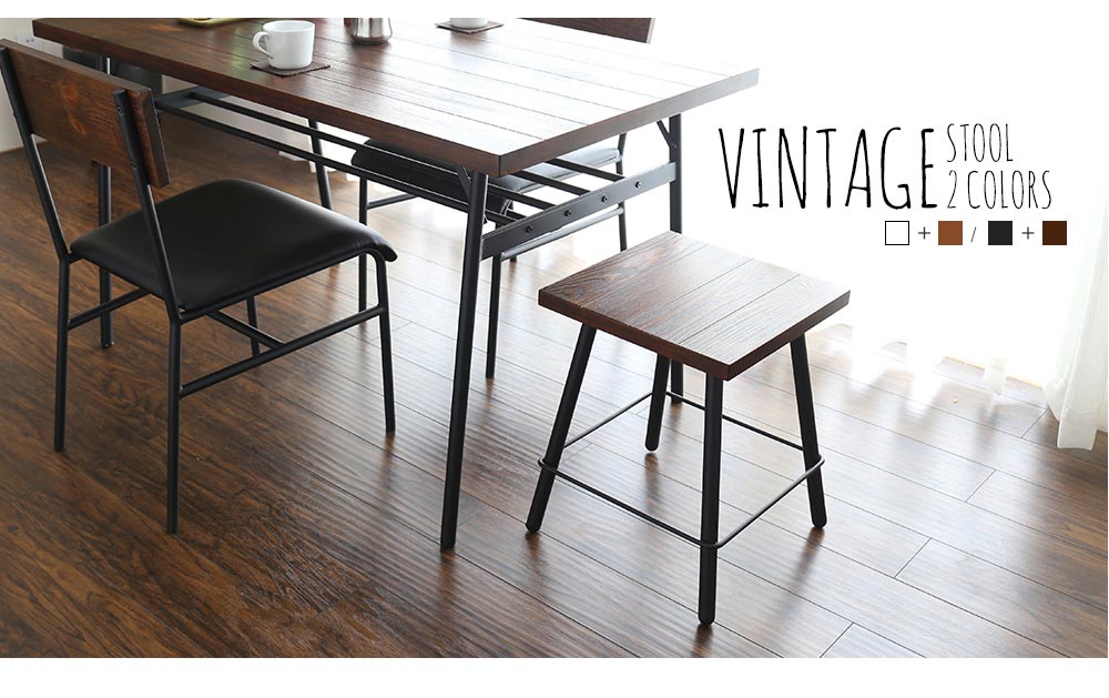 日系工業風方型腳凳/餐椅-2色/Vintage(SH6/2000085-S-35方凳)【obis】