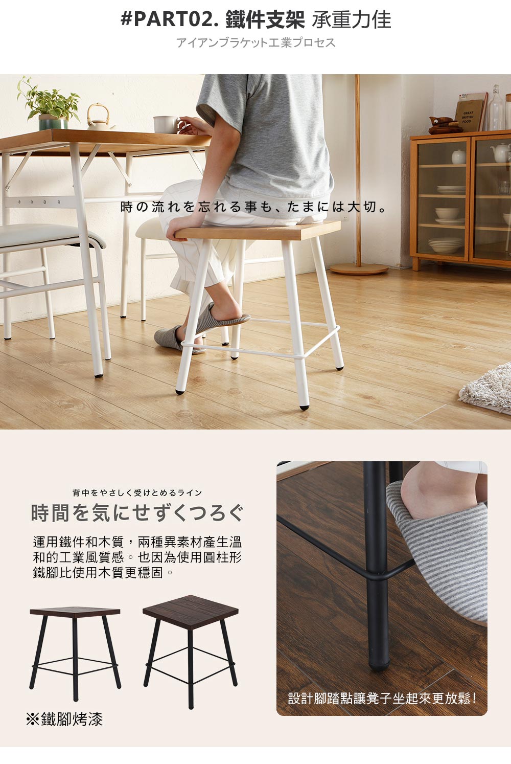 日系工業風方型腳凳/餐椅-2色/Vintage(SH6/2000085-S-35方凳)【obis】
