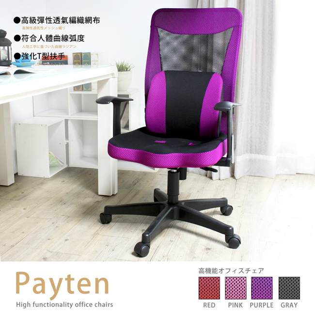 Payten透氣網布高背辦公/電腦椅(附激厚腰枕)-4色 《促銷品》(YS5/ND-02D)【obis】