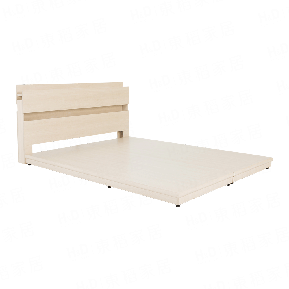 狄尼塔斯-5尺床組-2件式(床頭＋床底)/雙人房間組/附燈.插座-5色