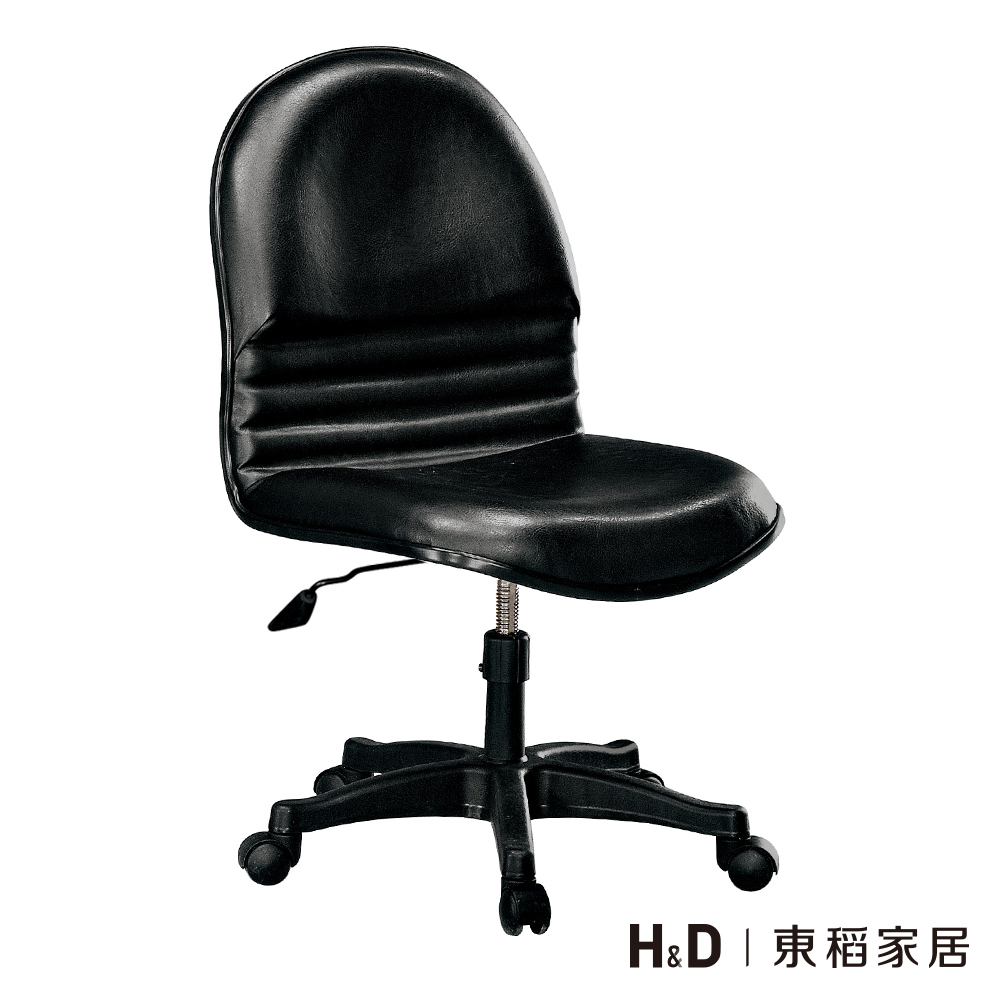 黑皮無扶手升降辦公椅 黑皮無扶手升降辦公椅