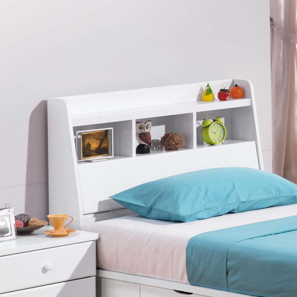 童话烤白色3.5尺床头箱