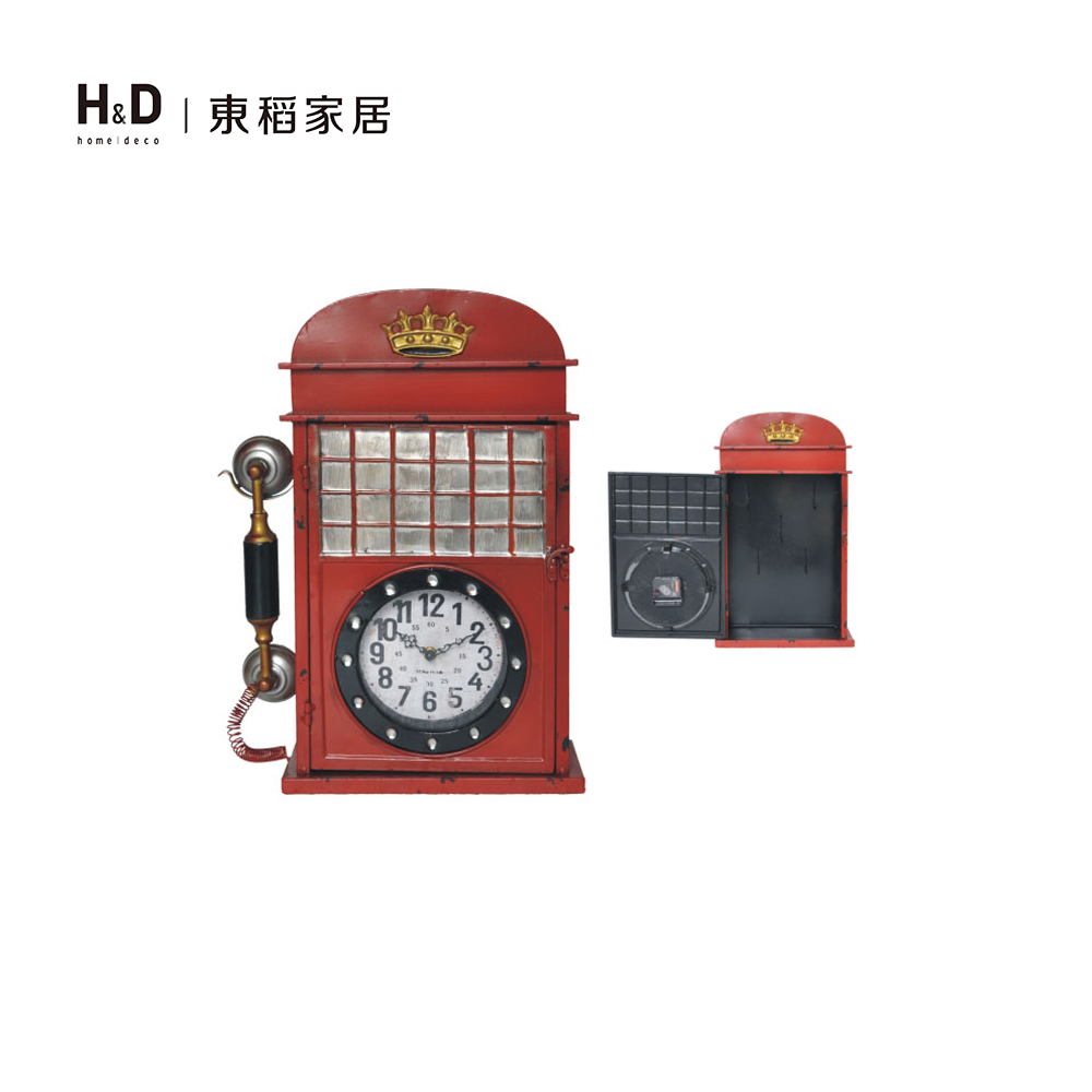 鐵藝帶鐘電話亭KEY BOX 鐵藝帶鐘電話亭KEY BOX