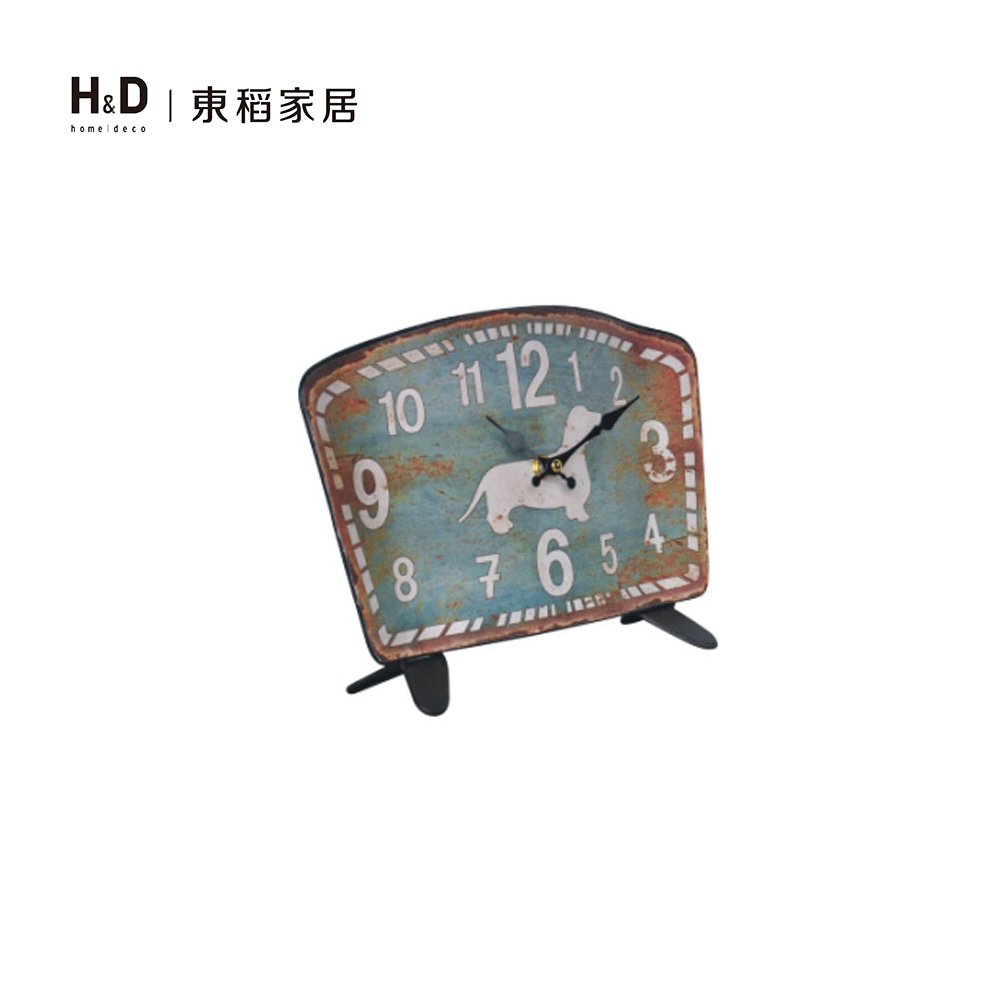 鐵板波浪形桌鐘(臘腸狗) 鐵板波浪形桌鐘(臘腸狗)