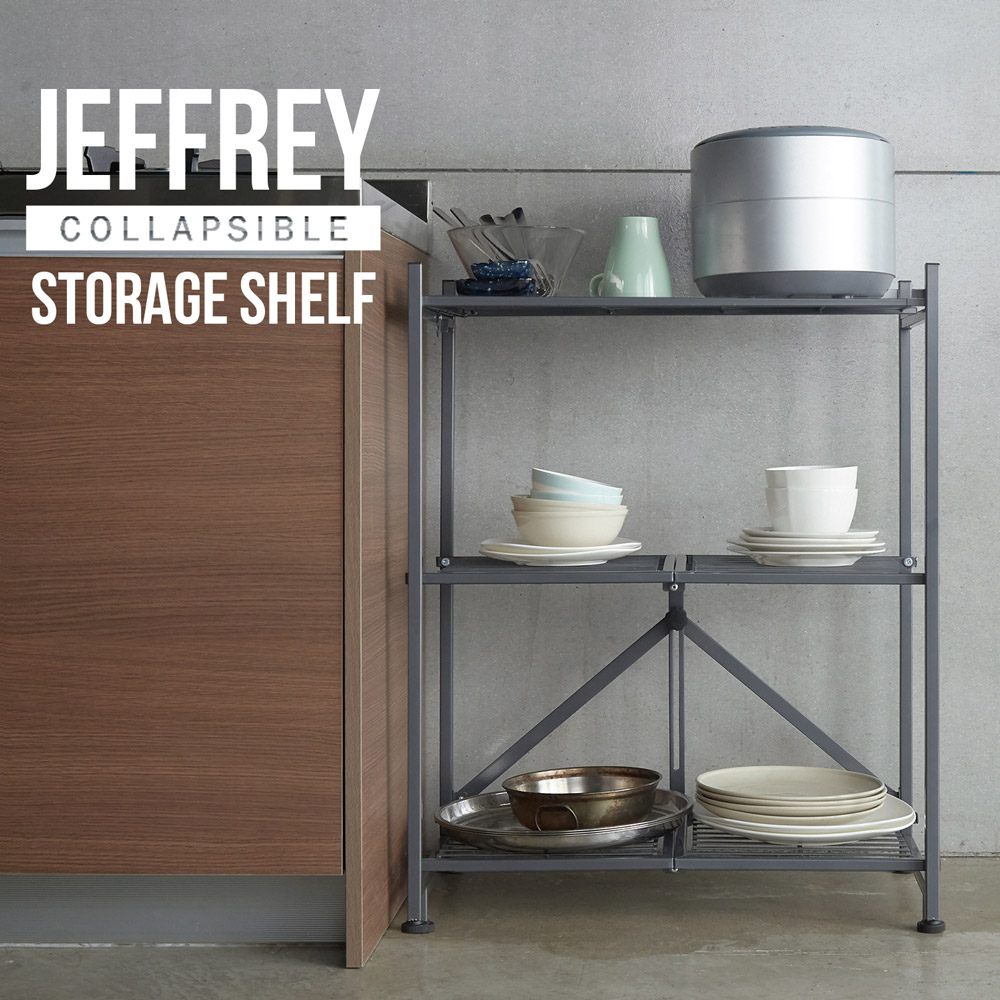 Jeffrey傑佛瑞可折疊收三層納層架/儲物架/收納架(2色) Jeffrey傑佛瑞可折疊收三層納層架/儲物架/收納架(2色)