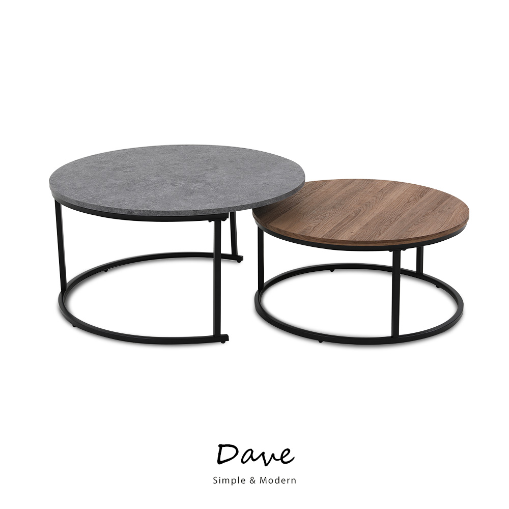 Dave圓鑄黑鐵套桌/大小圓桌/茶几組 Dave圓鑄黑鐵套桌/大小圓桌/茶几組